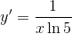 y' = {1 \over {x\ln 5}}