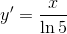 $$y' = {x \over {\ln 5}}$$