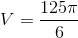 V = {{125\pi } \over 6}