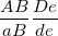 \small \frac{{AB}}{{aB}}\frac{{De}}{{de}}