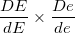 \small \frac{{DE}}{{dE}} \times \frac{{De}}{{de}}