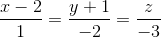 $${{x - 2} \over 1} = {{y + 1} \over { - 2}} = {z \over { - 3}}$$