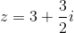 z = 3 + {3 \over 2}i