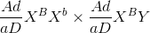 {{Ad} \over {aD}}{X^B}{X^b} \times {{Ad} \over {aD}}{X^B}Y