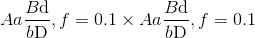 Aa{{B{\rm{d}}} \over {b{\rm{D}}}},f = 0.1 \times Aa{{B{\rm{d}}} \over {b{\rm{D}}}},f = 0.1