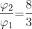 {{{{\rm{\varphi }}_{\rm{2}}}} \over {{{\rm{\varphi }}_{\rm{1}}}}}{\rm{ = }}{{\rm{8}} \over 3}