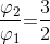 {{{{\rm{\varphi }}_{\rm{2}}}} \over {{{\rm{\varphi }}_{\rm{1}}}}}{\rm{ = }}{{\rm{3}} \over 2}