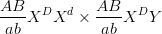 \dpi{100} {{AB} \over {ab}}{X^D}{X^d} \times {{AB} \over {ab}}{X^D}Y