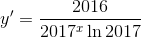 y'=\frac{2016}{2017^x \ln 2017}