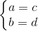 \left\{\begin{matrix} a=c \\ b=d \end{matrix}\right.