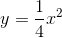 y=\frac{1}{4}x^2