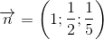 \overrightarrow{n}=\left ( 1;\frac{1}{2};\frac{1}{5} \right )