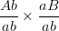 \dpi{100} {{Ab} \over {ab}} \times {{aB} \over {ab}}