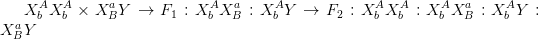 \dpi{100} X_b^AX_b^A \times X_B^aY \to {F_1}:X_b^AX_B^a:X_b^AY \to {F_2}:X_b^AX_b^A:X_b^AX_B^a:X_b^AY:X_B^aY