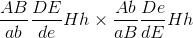{{AB} \over {ab}}{{DE} \over {de}}Hh \times {{Ab} \over {aB}}{{De} \over {dE}}Hh