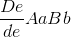 {{De} \over {de}}AaBb
