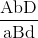 {{{\rm{AbD}}} \over {{\rm{aBd}}}}