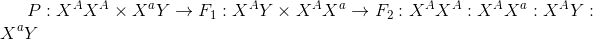 P:{X^A}{X^A} \times {X^a}Y \to {F_1}:{X^A}Y \times {X^A}{X^a} \to {F_2}:{X^A}{X^A}:{X^A}{X^a}:{X^A}Y:{X^a}Y