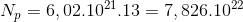 {N_p} = {6,02.10^{21}}.13 = {7,826.10^{22}}