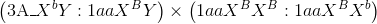 \left( {3{\rm{A}}\_{X^b}Y:1aa{X^B}Y} \right)\times \left( {1aa{X^B}{X^B}:1aa{X^B}{X^b}} \right)