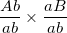 \small \frac{{Ab}}{{ab}} \times \frac{{aB}}{{ab}}