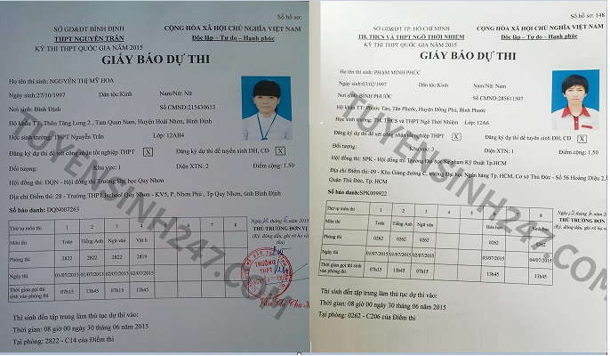 Giáº¥y Bao Dá»± Thi Thpt Quá»'c Gia 2015 Há»c Sinh Báº¯t Ä'áº§u Nháº­n Ä'Æ°á»£c