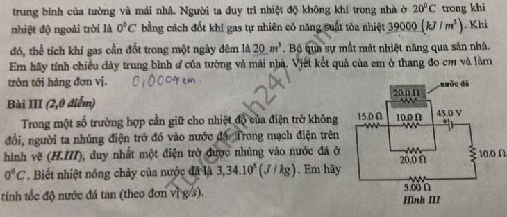 De thi thu vao lop 10 mon Ly - THPT Chuyen Nguyen Hue 2016