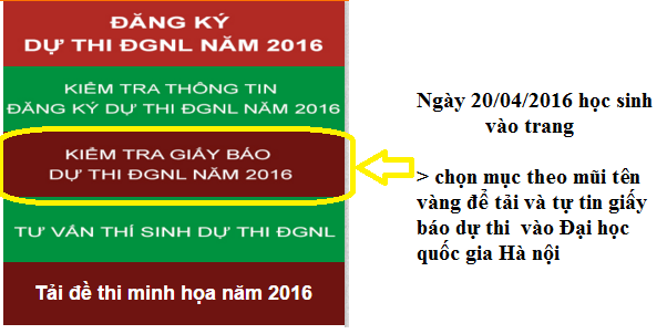Khi nao Dai hoc quoc gia Ha Noi gui giay bao du thi?