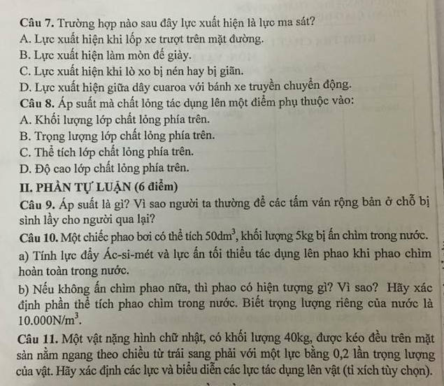 De thi hoc ki 1 lop 8 mon Ly nam 2017 Phong GD Thai Nguyen