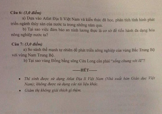 De thi chon hoc sinh gioi Quoc gia mon Dia 2019 - tinh Lam Dong
