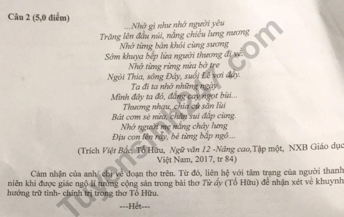 De thi thu THPT Quoc gia mon Van 2019 - THPT Kim Lien lan 1
