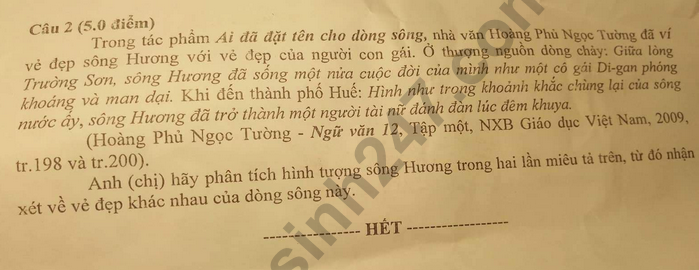 De thi thu THPTQG mon Van 2019 - Chuyen Ha Tinh lan 1