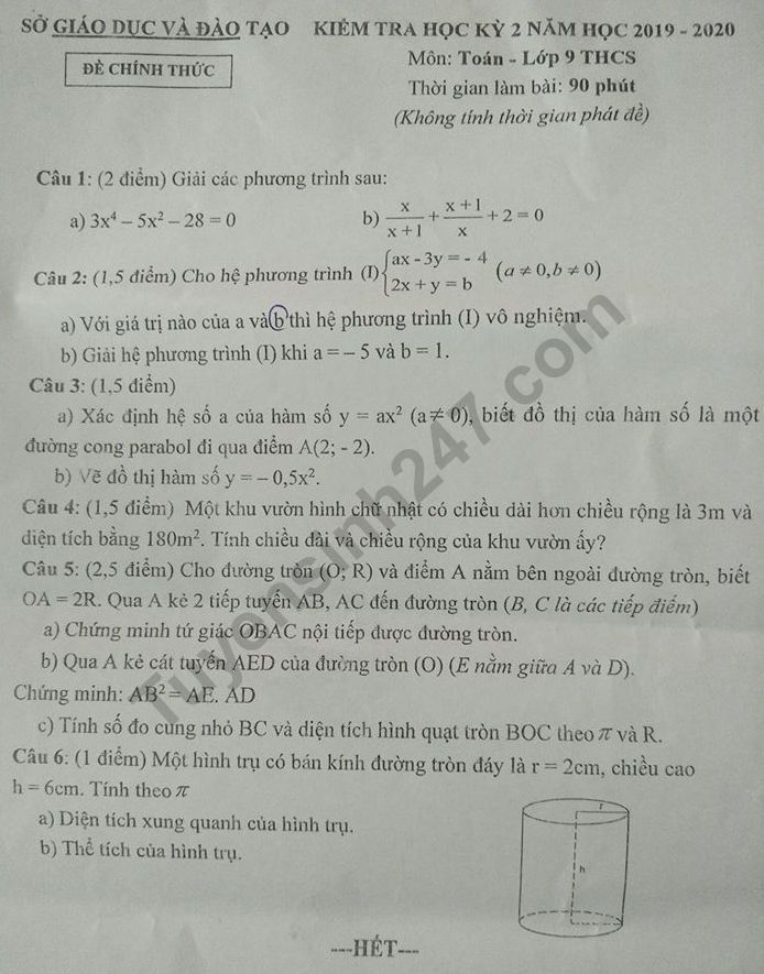 Kì thi cuối năm đến rồi! Hãy nhanh chóng xem hình ảnh liên quan đến đề thi Toán kì 2 lớp 9 để làm quen với cấu trúc bài thi và đề tài thi. Điều này sẽ giúp cho bạn tự tin và chuẩn bị tốt nhất cho kì thi sắp tới. Hãy cùng nhau chinh phục môn Toán và mang về những điểm số cao nhất nhé!