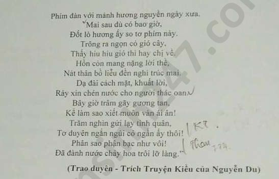 De thi hoc ki 2 mon Van lop 10 THPT Trieu Quang Phuc 2020