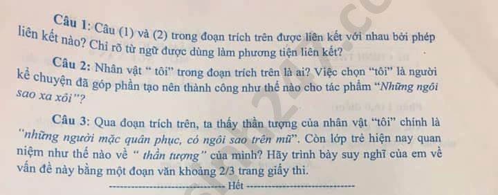 De thi hoc ki 2 nam 2020 Phong GD Me Linh mon Van lop 9