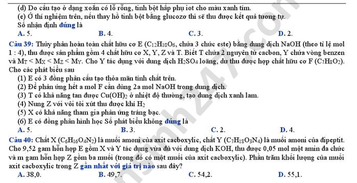 De thi thu THPTQG mon Hoa THPT chuyen Ha Tinh 2020 lan 2