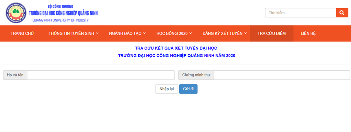 Tra cuu ket qua trung tuyen DH Cong nghiep Quang Ninh 2020