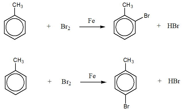 Vai trò của Sắt trong phản ứng giữa Toluen và Brom