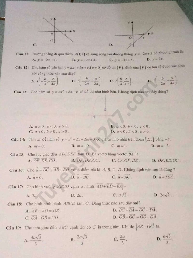 De on tap kiem tra Toan lop 10 giua HK1 THPT Nguyen Binh Khiem 2020