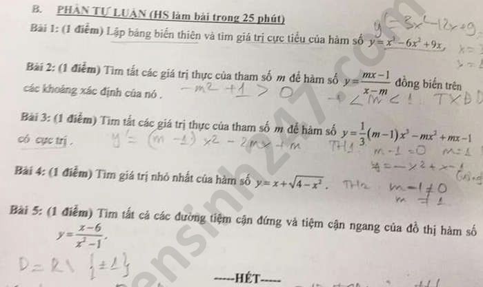 De thi thu tot nghiep THPT lan 1 mon Toan THPT Tran Hung Dao 2021