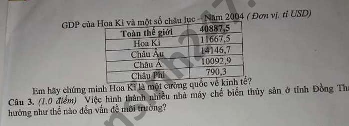 De thi hoc ki 1 nam 2020 tinh Dong Thap mon Dia lop 11