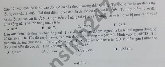 De thi thu tot nghiep THPT 2021 THPT chuyen Le Thanh Tong mon Ly
