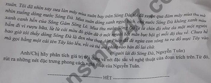 De thi thu Tot nghiep THPT 2021 mon Van THPT Chuyen Le Thanh Tong