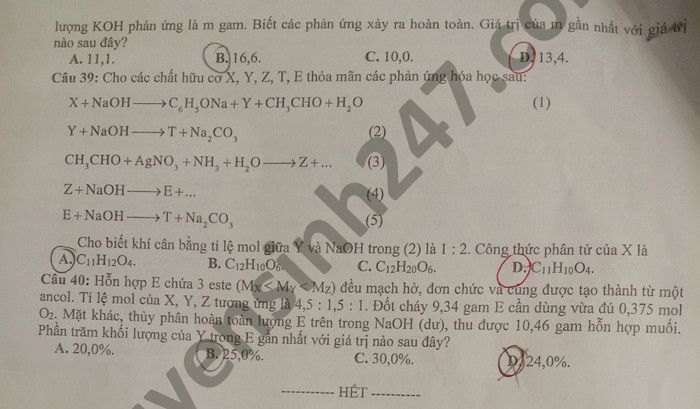 De thi thu Dai hoc 2021 lan 2 THPT chuyen Quang Trung mon Hoa