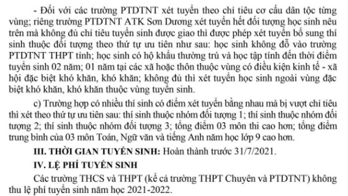 Thong tin tuyen sinh vao lop 10 Tuyen Quang 2021