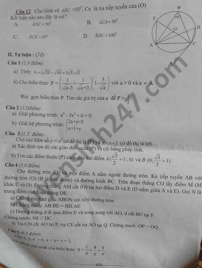 De thi giua ki 2 THCS Xa Tran Hung Dao Toan lop 9 nam 2021