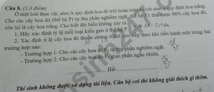 De thi vao lop 10 mon Sinh chuyen - tinh Quang Ninh 2021