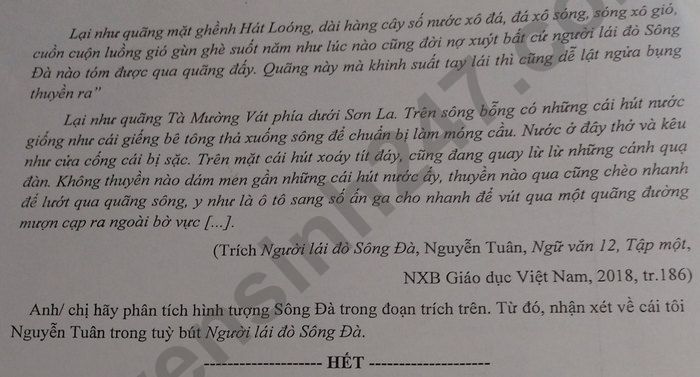 De thi thu tot nghiep THPT mon Van 2021 - THPT Phan Dinh Phung