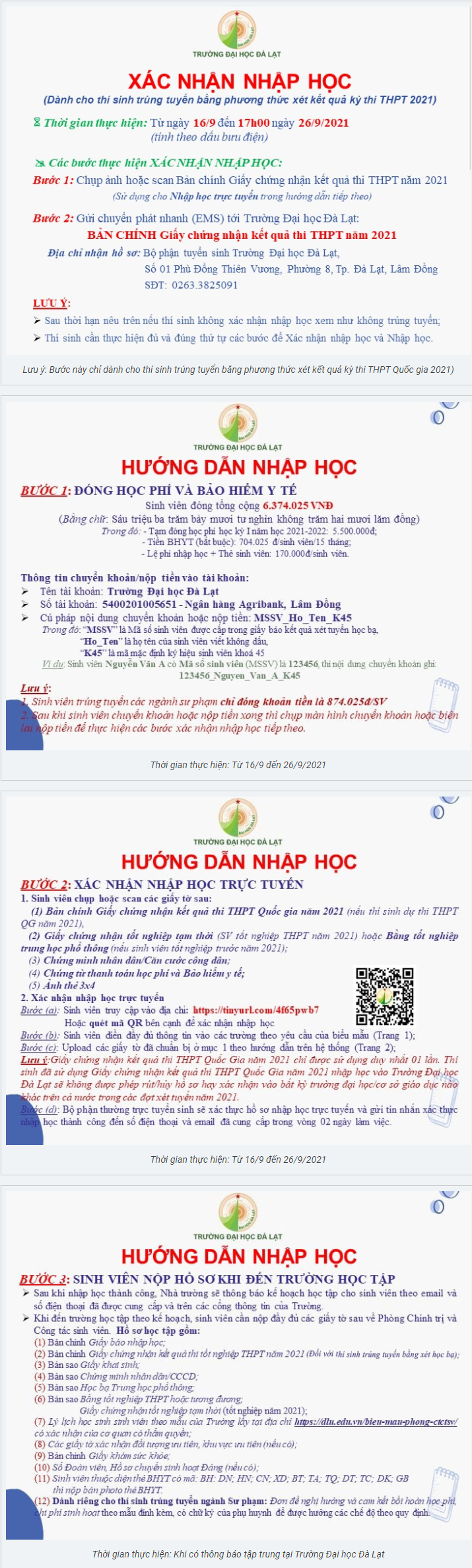 Huong dan nhap hoc Dai hoc Da Lat nam 2021
