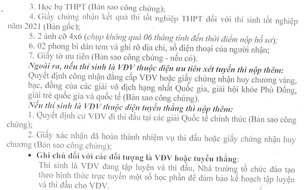 Dai hoc The duc the thao Bac Ninh xet tuyen bo sung 2021